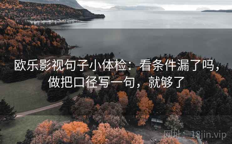 欧乐影视句子小体检:看条件漏了吗,做把口径写一句,就够了 欧乐影视句子小体检:看条件漏了吗,做把口径写一句,就够了