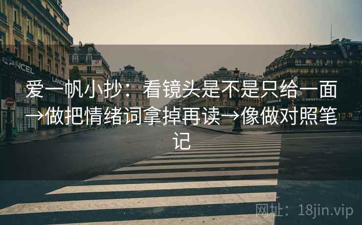 爱一帆小抄:看镜头是不是只给一面→做把情绪词拿掉再读→像做对照笔记 爱一帆小抄:看镜头是不是只给一面→做把情绪词拿掉再读→像做对照笔记